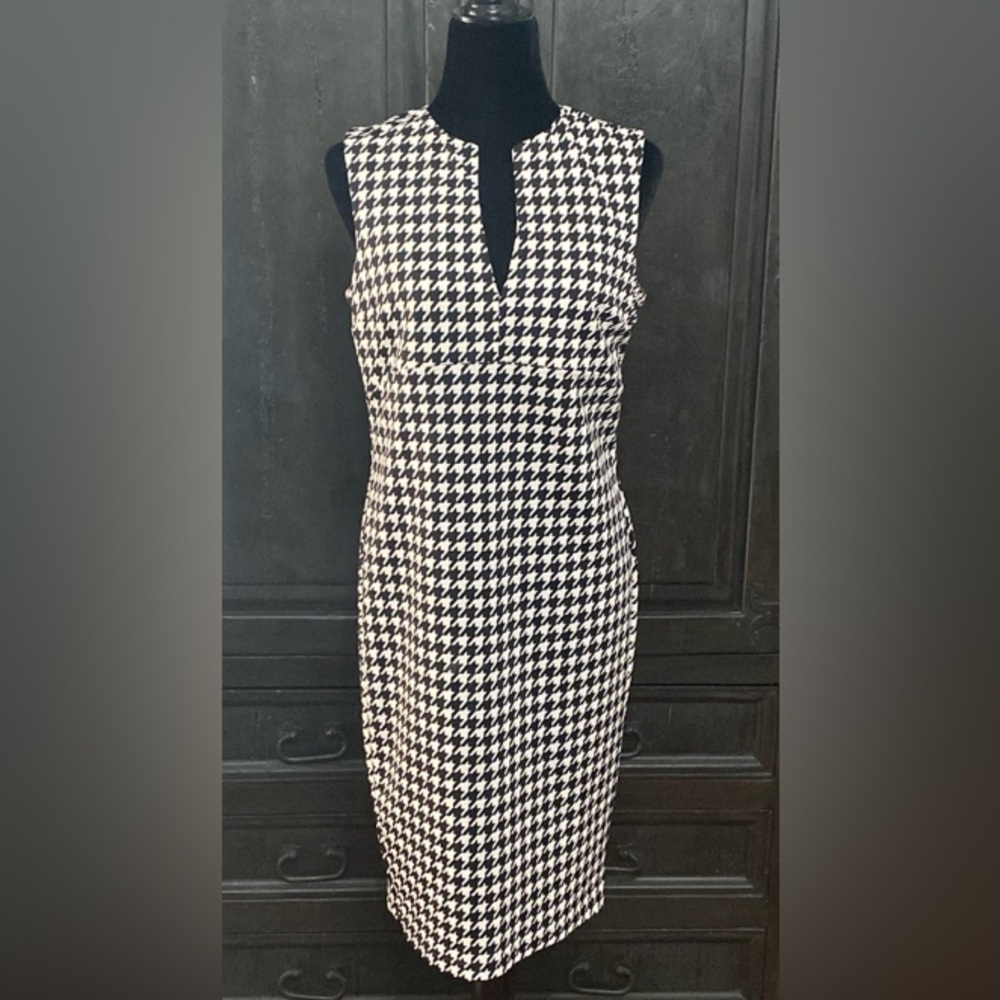 Kardashian Kollection Houndstooth Sheath Dress - size Large